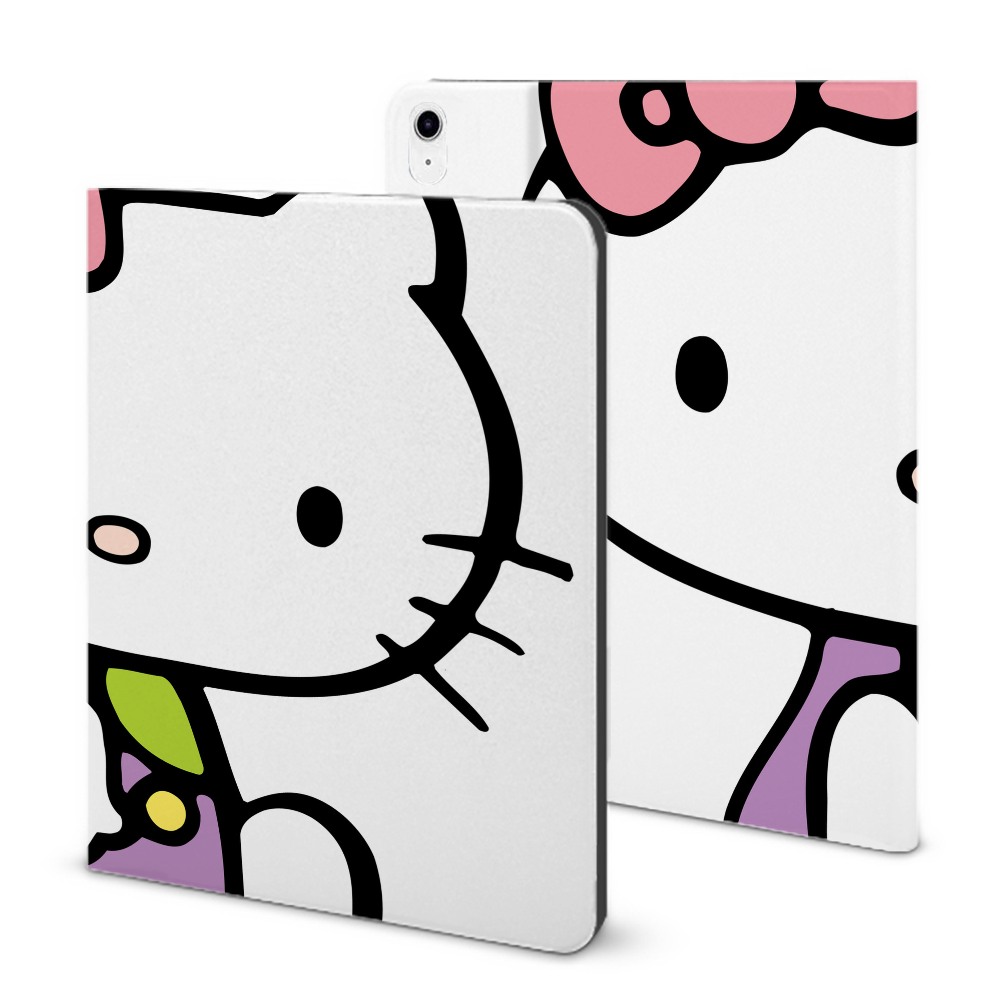 （画像用） Hello Kitty ハローキティ IPad ケース ブック型 PUレザー TPU 耐衝撃 軽量 薄型 ペン収納なし 全面保護 IPad 各モデル対応